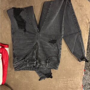 American Eagle Outfitters Charcoal Distressed Skinny Jeans